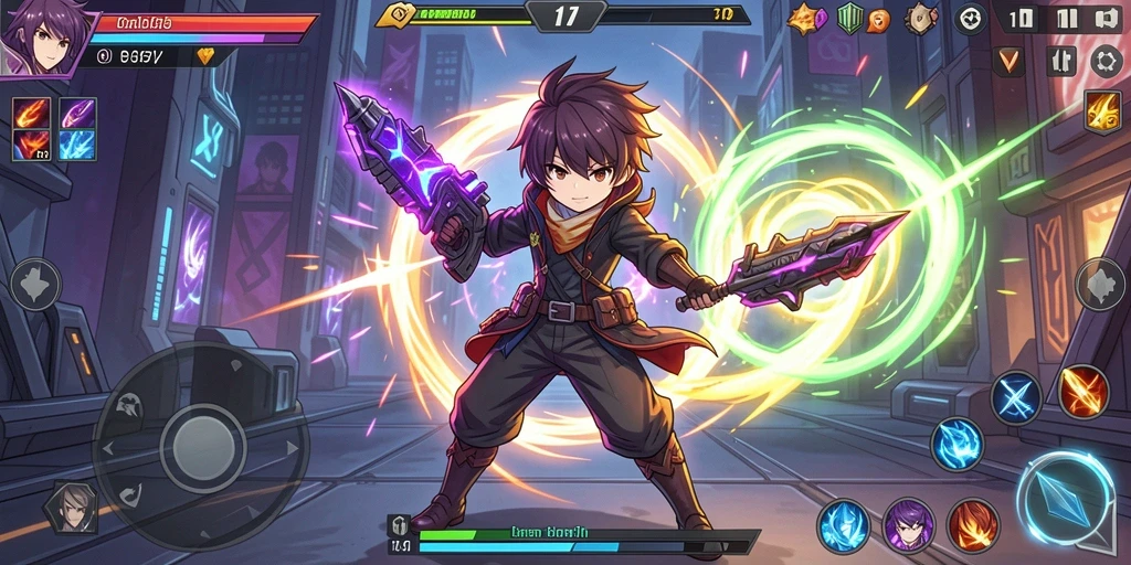 kagandan - Screenshot menunjukkan karakter dalam aksi yang seru dan dinamis.